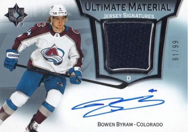 AUTO jersey karta BOWEN BYRAM 22-23 UD Ultimate Material Jersey Signatures /99